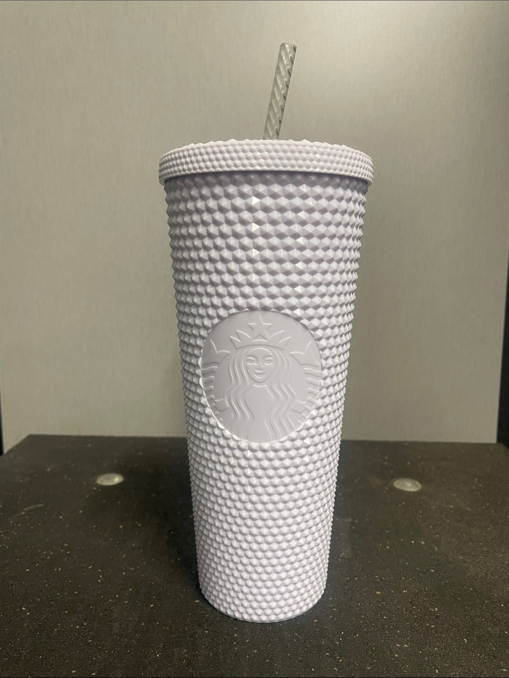 Starbucks Textured White Studded Cold Cup with Clear Straw